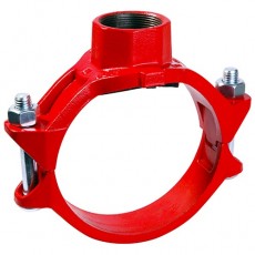 6" x 2 1/2" 3J Red Painted Threaded Outlet Mechanical Tee