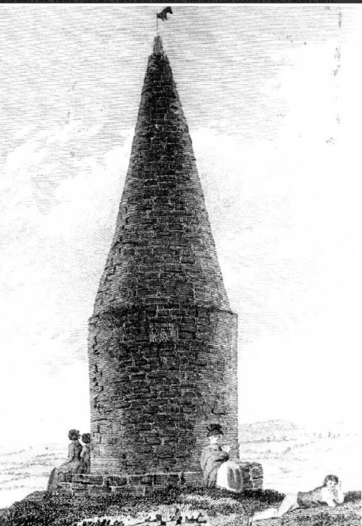 Hartshead Pike spotting station as it was originally built in 1751