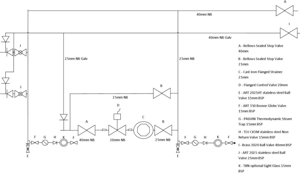 Steam water heating and cooling system