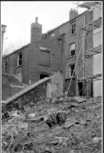 Damage to a Tameside building during the war.