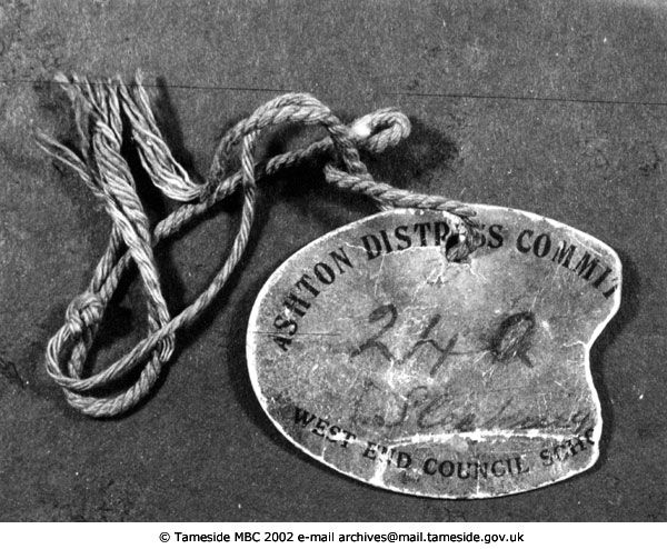 WW1 Ashton distress committee dog tag