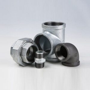 Black and galvanised malleable iron fittings