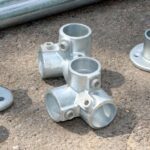 A small selection of galvanised pipe and handrail fittings