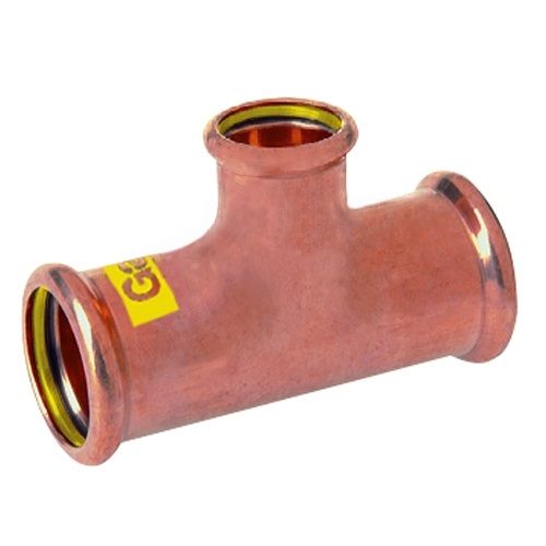 An M-Press copper gas reducing tee