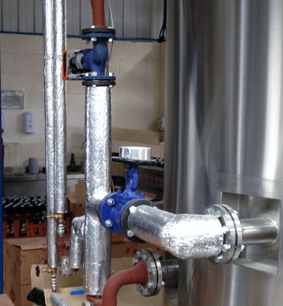 A Steam brewing system at a brewery